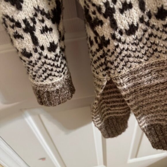 Cozy Vibe Alert! American Eagle Outfitters Longline Fair Isle Cardigan Sweater S - Picture 9 of 9